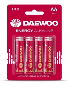Батарейки Energy Alkaline LR6 316 BL8 комплект 16 батареек 2 упак х 8шт Daewoo