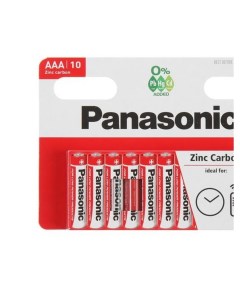 Батарейка солевая Zinc Carbon AAA R03 10BL 1 5В блистер 10 шт Panasonic