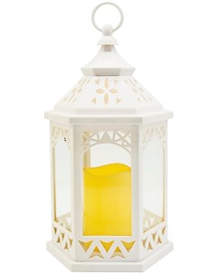 Новогодний светильник Фонарь со светодиодной свечой белый теплый Homeclub