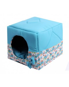 Домик для кошек и собак Кубик голубой белый 45x45x45см Lion