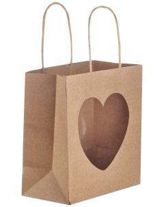 Пакет подарочный Heart 6420531 19 x 10 x 20 см коричневый Dillewijin