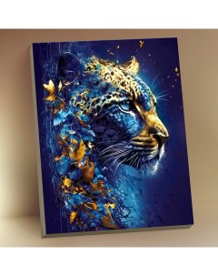 Картина по номерам с поталью Неоновый леопард HR0596 Флюид