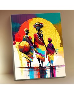 Картина по номерам с поталью Абстракция Африки HR0595 Флюид