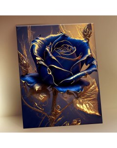 Картина по номерам с поталью Синяя роза KH1184P Флюид