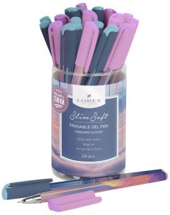 Ручка гелевая стираемая Slim Soft HANGING CLOUDS 0 5 мм синий Lorex