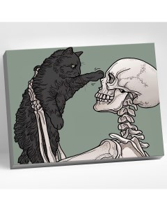 Картина по номерам Скелет с котиком HR0303 Molly