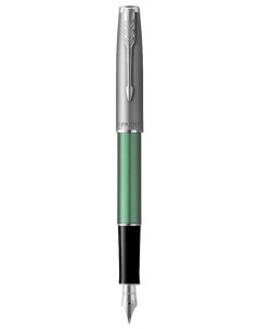 Перьевая ручка Sonnet Essentials Green SB Steel CT перо F цвет чернил черный Parker