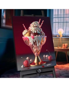 Картина по номерам с кристаллами из хрусталя Мороженое Фэнтези SHR0541 Флюид