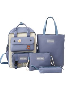 Рюкзак школьный набор для девочек 4 предмета Сиреневый Daprivet