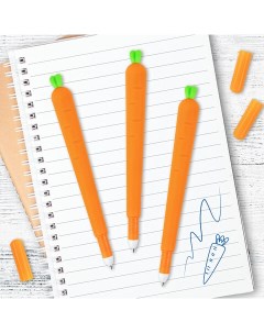 Ручка фигурная шариковая Морковка мягкий силиконовый корпус СИНЯЯ п Юнландия