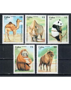 Почтовые марки Куба Зоопарк Животные Фауна Медведи Обезьяны Верблюды Носороги Почтовые марки мира