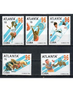 Почтовые марки Куба Олимпийские игры Атланта США Спорт Бокс Штанга Борьба Почтовые марки мира