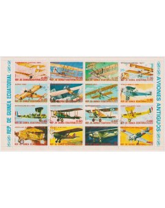 Почтовые марки Экваториальная Гвинея История авиации Самолеты Почтовые марки мира