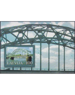 Почтовые марки Латвия Мосты Латвии Мосты Железные дороги Поезда Почтовые марки мира