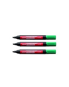 Набор перм маркеров Uni No 380B наконечник скошенный цвет зеленый 3 шт в зип пакете Nobrand