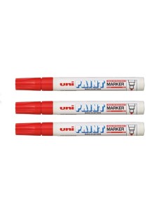 Набор маркеров Uni Paint PX 20 цвет красный 22 28 мм 3 шт в зип пакете Nobrand