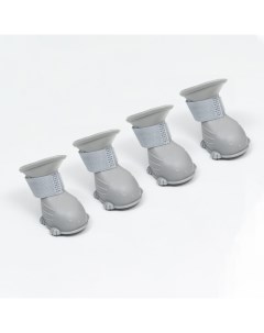 Ботинки для собак резиновые набор 4 шт размер m серые Nobrand