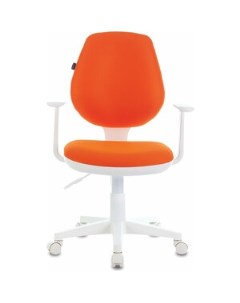 Кресло офисное Fancy MG 201W с подлокотниками пластик белый оранжевое TW 96 1 532410 Brabix