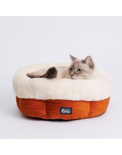 Лежак круглый для кошек и собак 38х20 см терракот Rurri