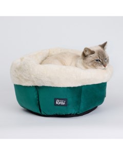 Лежак круглый для кошек и собак 38х20 см зеленый Rurri