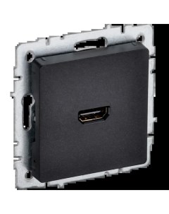 Розетка 1xHDMI РHDMI 0 БрЧ механизм без рамки скрытый монтаж черный BRITE BR H10 K02 Iek