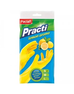Перчатки резиновые с ароматом лимона S желтые 1 пара Paclan