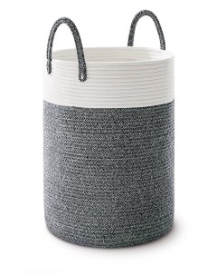 Корзина плетеная для хранения игрушек белья в ванную 38х50 см темно серый Taliso