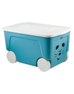 Детский ящик для игрушек COOL на колёсах 50 литров цвет синий колокольчик Plastic centre