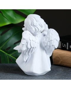 Фигура Ангел с фонариком белый 11х8х15см Хорошие сувениры