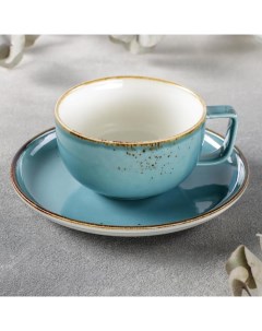 Чайная пара Церера чашка 250 мл блюдце d 16 см цвет голубой Magistro