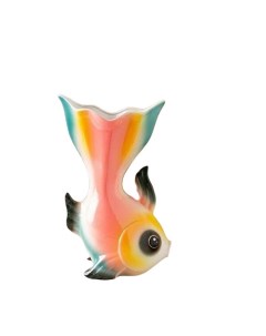 Ваза керамическая Золотая рыбка настольная разноцветная 35 см Керамика ручной работы