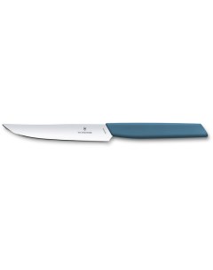 Нож для стейка Swiss Modern лезвие 12 см с прямой кромкой васильково синий Victorinox