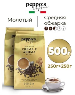 Кофе молотый Coffee Crema e Aroma 250 г х 2 шт Peppo's