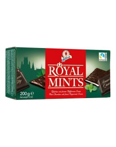 Шоколад Royal Mints темный с кремовой начинкой со вкусом мяты перечной 200 г Halloren