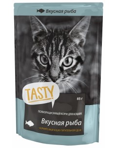 Влажный корм для кошек рыба в желе 25шт по 85г Tasty