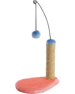 Когтеточка столбик с игрушкой для котят розово голубая 50 см Золотая рыбка