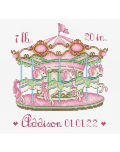 Набор для вышивания Детская карусель розовая 16 5х15 5 см LETI L8046 Letitstich