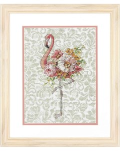 Набор для вышивания Цветочный фламинго 23х30 см DMS 70 35409 Dimensions