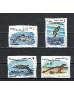 Почтовые марки Куба Морские млекопитающие Млекопитающие Морская фауна Почтовые марки мира