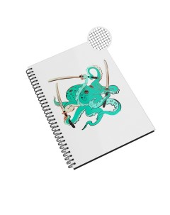Блокнот Осьминог ниндзя Катана Octopus NP JJOC1 A5 2 A5 48 листов в клетку Сувенирshop