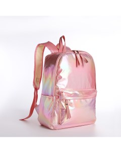 Рюкзак молодежный на молнии из текстиля цвет розовый Nobrand