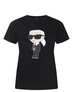 Футболка хлопковая с принтом K Ikonik Karl lagerfeld