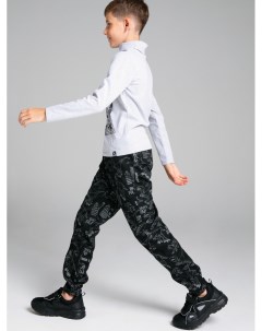 Брюки текстильные джинсовые утепленные флисом для мальчиков Playtoday tween