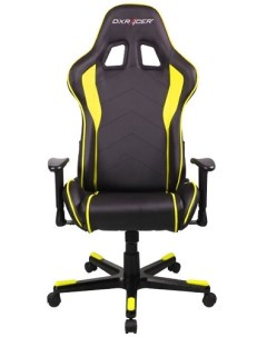 Кресло игровое OH FE08 Formula чёрно жёлтое экокожа регулируемый угол наклона Dxracer