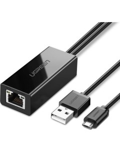 Адаптер 30985 LAN Ehernet micro USB USB Type А 100Mbps черный Ugreen