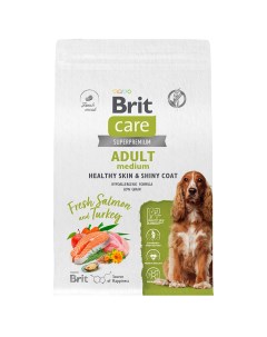 Care Adult Сухой корм для собак средних пород с лососем и индейкой 3 кг Brit*