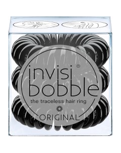 Резинка браслет для волос ORIGINAL True Black с подвесом Invisibobble