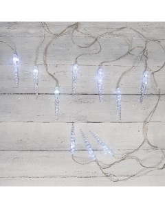 Гирлянда Сосульки 1 5х0 25 м прозрачный провод белый цвет свечения NEON NIGHT Sds-group