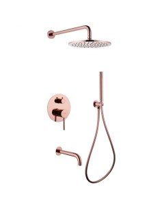 Встраиваемая душевая система Wasser Kreis AF8117RG розовое золото с изливом для ванны Abber
