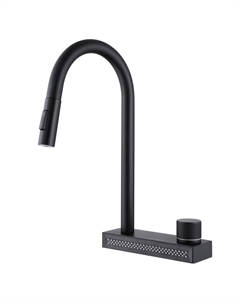 Смеситель для кухни Wasser Kreis AF8114B с вытяжным изливом черный матовый Abber